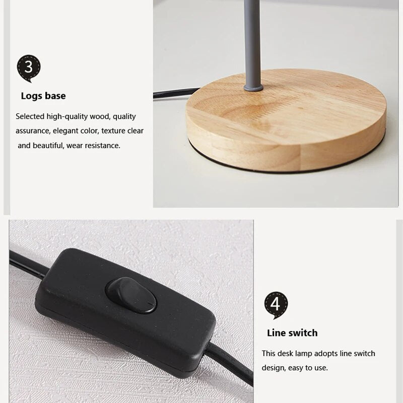 lampe table bois led fer forge enfants veilleuse cadeau - vue 7 sur 11