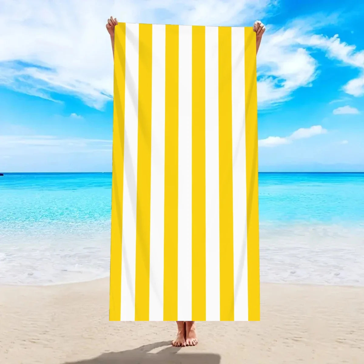 serviette de plage rayures minimalistes microfibre sechage rapide