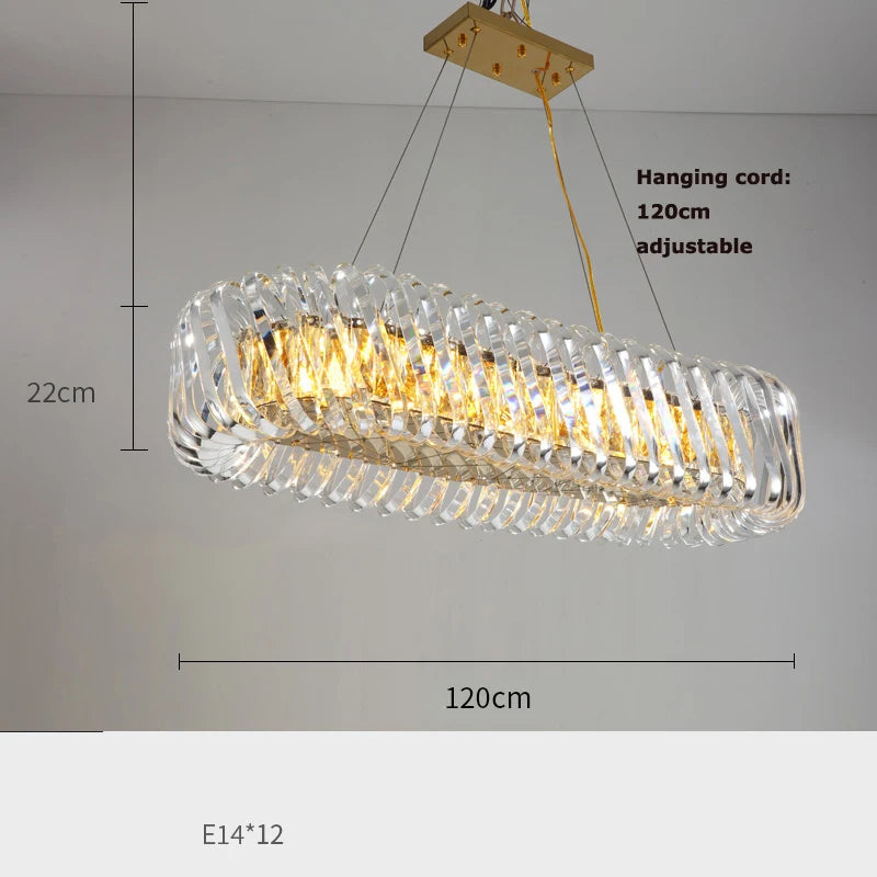 plafonnier moderne rond en cristal doré à led dimmable - vue 10 sur 16