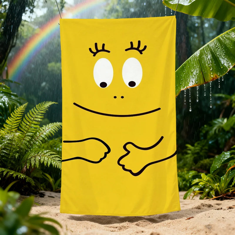 serviette de plage barbapapa motif cartoon sechage rapide