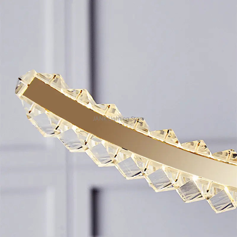 lustre led moderne en cristal de luxe en forme de s