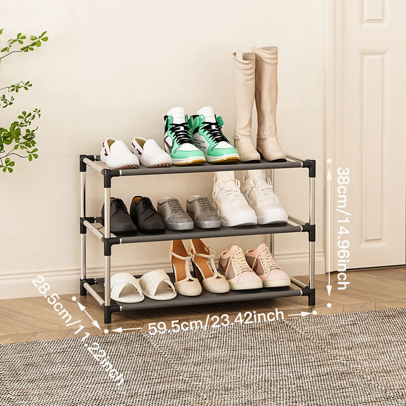 étagère à chaussures en métal tendance gain de place pratique - vue 9 sur 12
