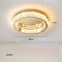 lustre rond en cristal dimmable led de luxe