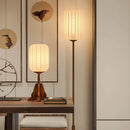 lampadaire style vintage en tissu bois cuivre pour hôtel restaurant