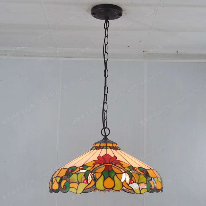 lampe à poser tiffany style européen éclairage nostalgique hôtel - vue 4 sur 6