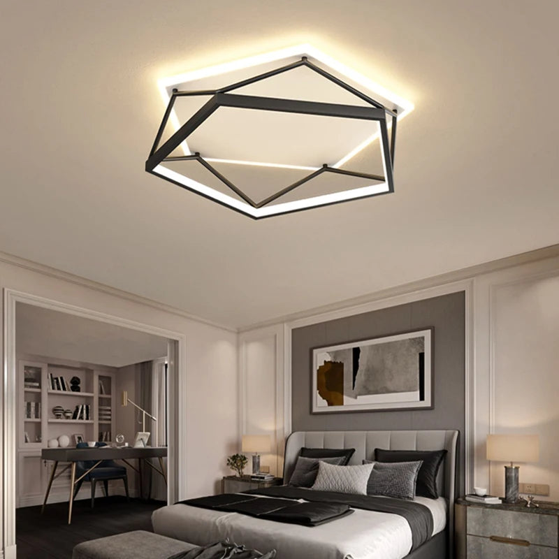 lampe de suspension led moderne carrée ronde industrielle - vue 3 sur 12