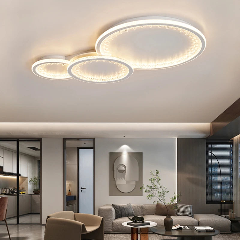 plafonnier moderne à leds avec télécommande design créatif intérieur - vue 3 sur 16