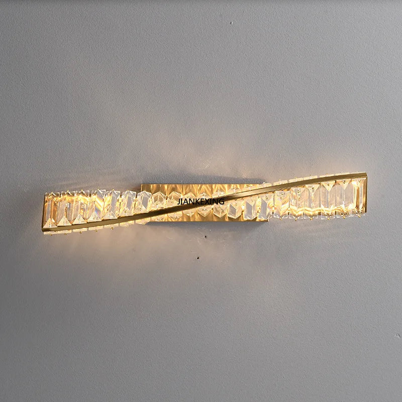 Creative and Personalized Long Crystal Light,Walkway Bedroom TV Background Wall Lamp Luxury  Simple LED Suspension Lamps