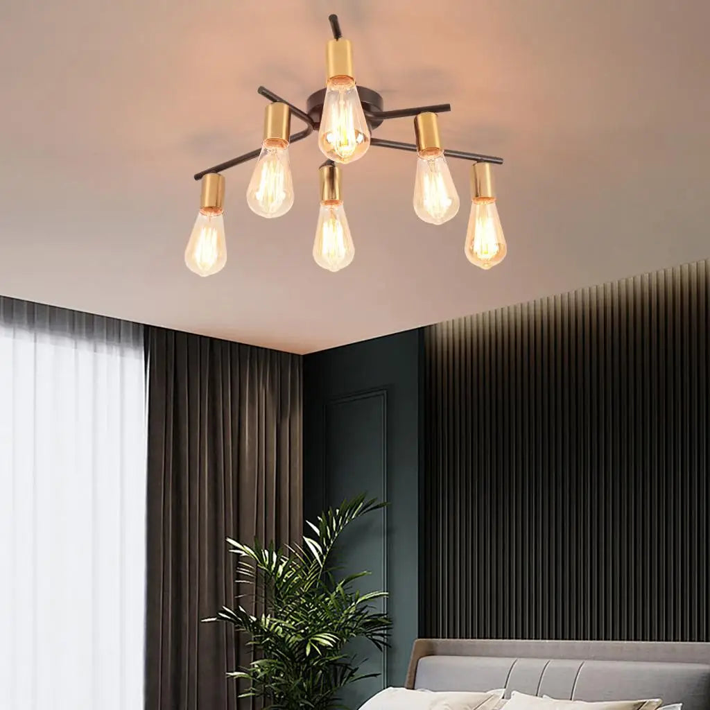 lustre rétro en fer forgé pour éclairage moderne intérieur - vue 4 sur 7