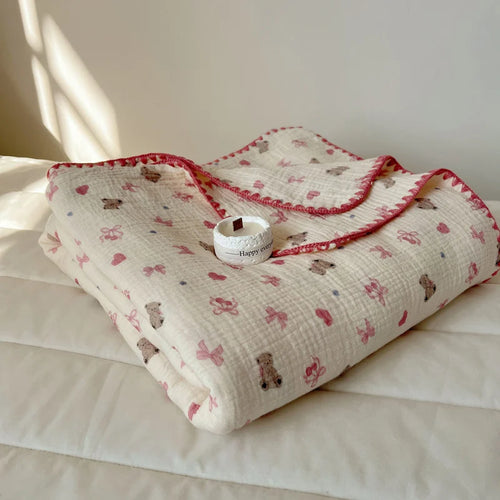 Plaid coton crepe leger ete motif enfant salon