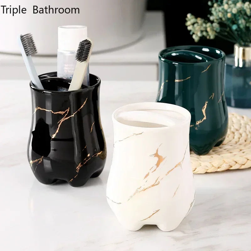 porte-brosse à dents en céramique design pour salle de bain - vue 2 sur 15