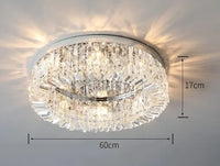 lustre en cristal moderne doré argenté à led pour décoration intérieure
