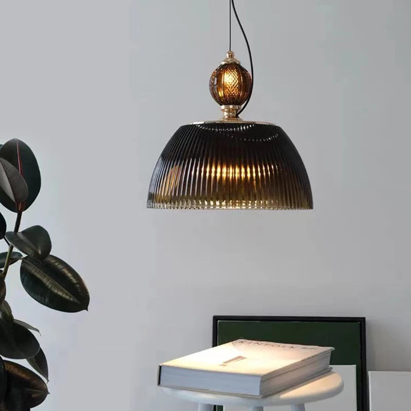 suspension rétro en verre pour éclairage moderne et chaleureux - vue 6 sur 8