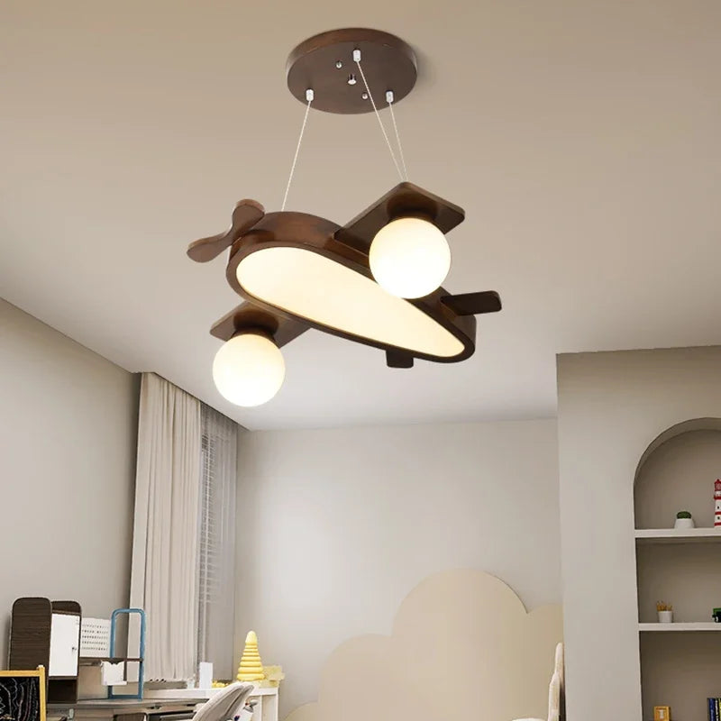 suspension en bois avion pour chambre d enfants - vue 5 sur 8