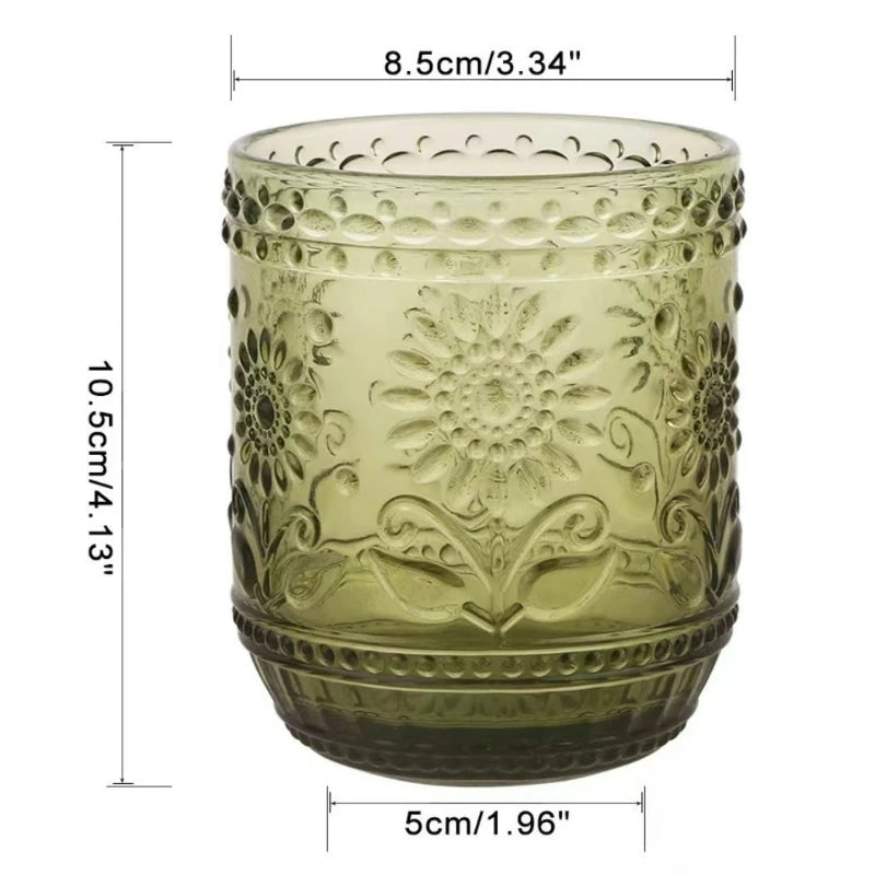 verre vintage sans pied relief pour boissons chaudes