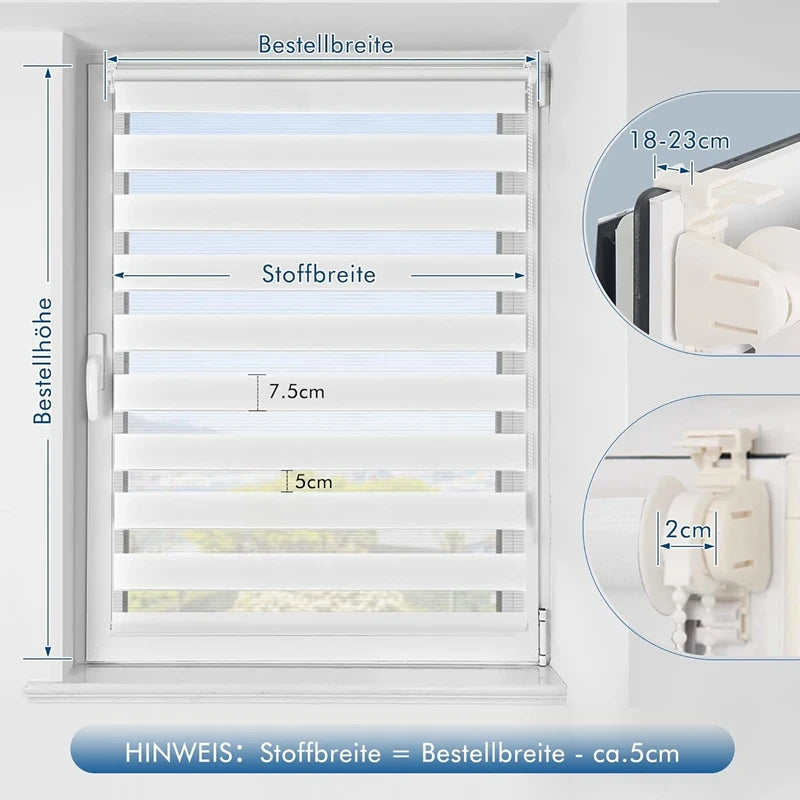 Store enrouleur duo translucide occultant sans percage fenetre