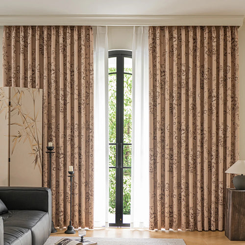 Rideau occultant motif floral moderne pour salon chambre