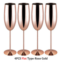Verre champagne acier inoxydable texturé style bar fête