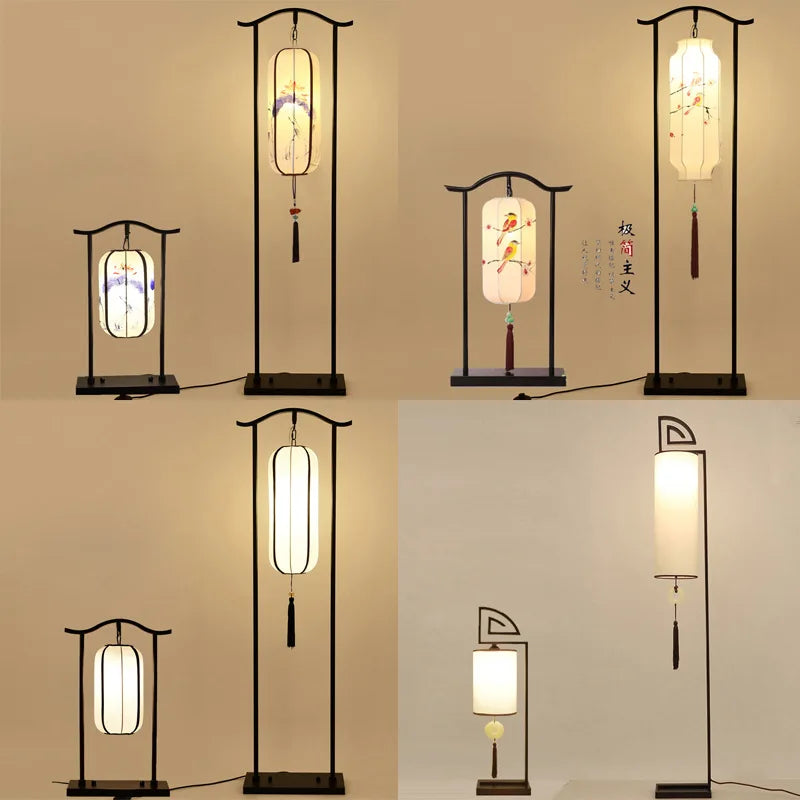 lampadaire chinois pour salon canapé lampe verticale créative rouge palais lampe décorative chambre étude Antique lampadaire