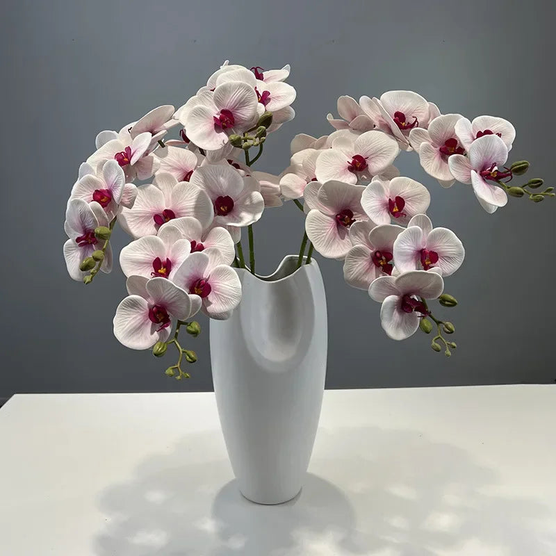 fleurs artificielles orchidée papillon en coton et silicone décoratives