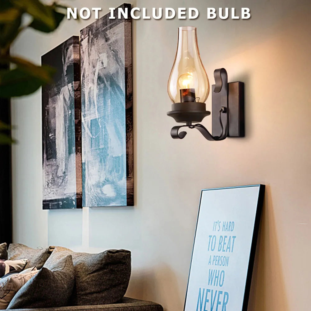Applique murale fer rétro industriel Led loft nuit - vue 7 sur 6
