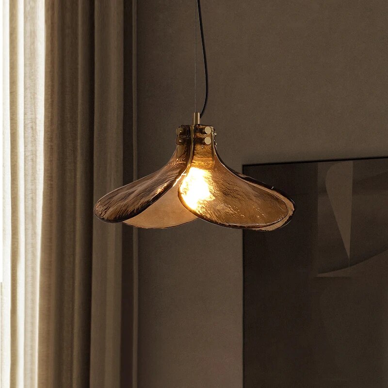 lampe suspension rétro cuivre fauve salle manger bar - vue 6 sur 7