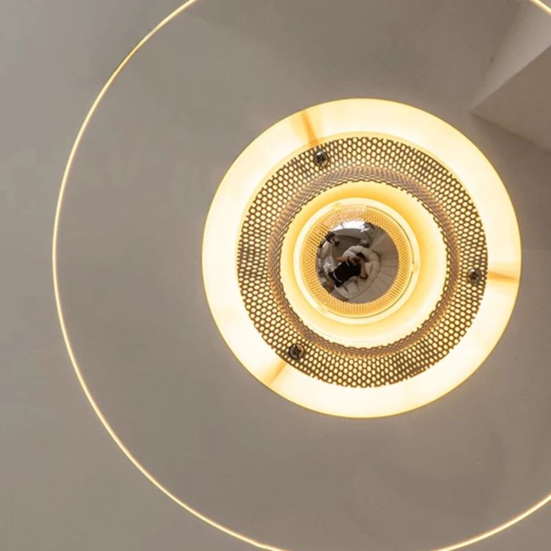 lustre bauhaus en verre clair suspendu pour restaurant - vue 7 sur 10