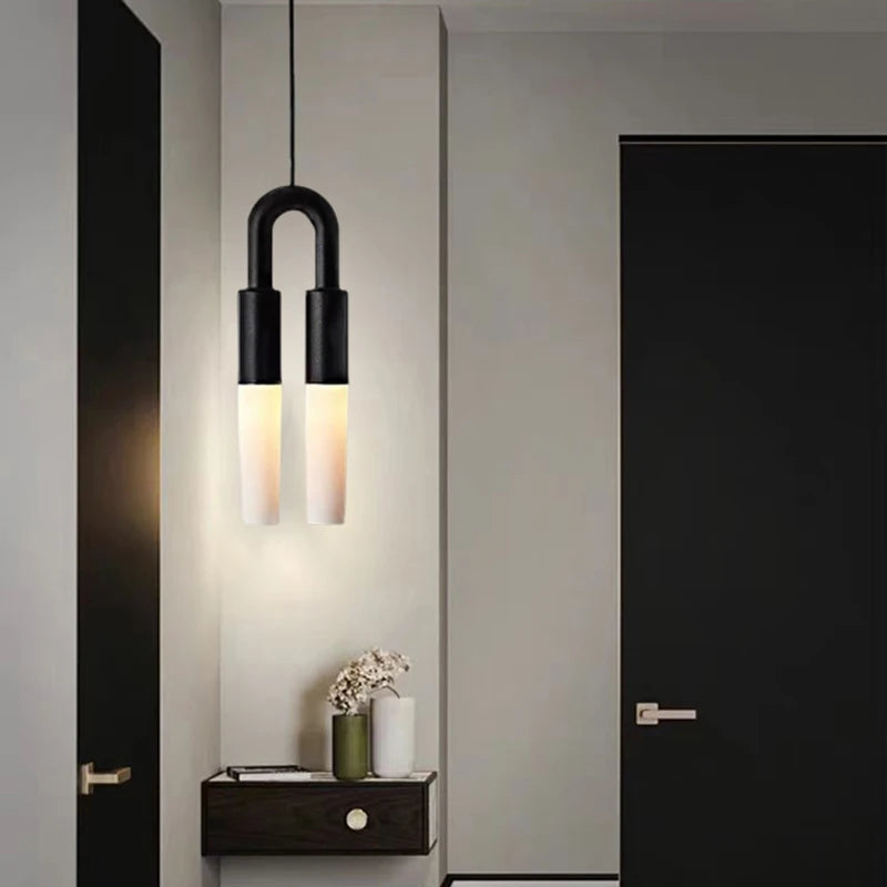 suspension led en métal et acrylique design moderne cordon réglable - vue 4 sur 6