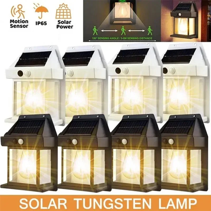 Applique murale solaire d'extérieur étanche avec filament de tungstène