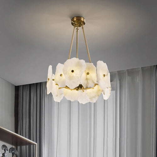 lustre de luxe en marbre naturel led pour restaurant et bar