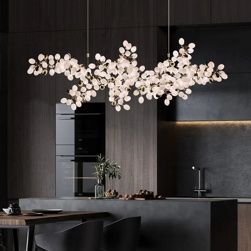 Lustre en verre blanc de luxe postmoderne - vue 2 sur 6