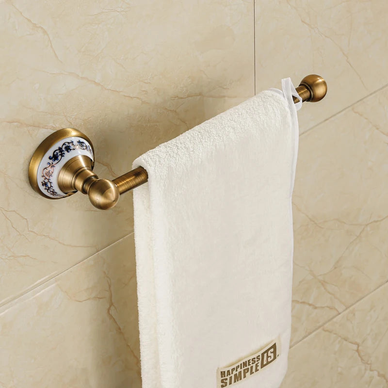 ensembles daccessoires en laiton massif pour salle de bain rétro - vue 7 sur 20
