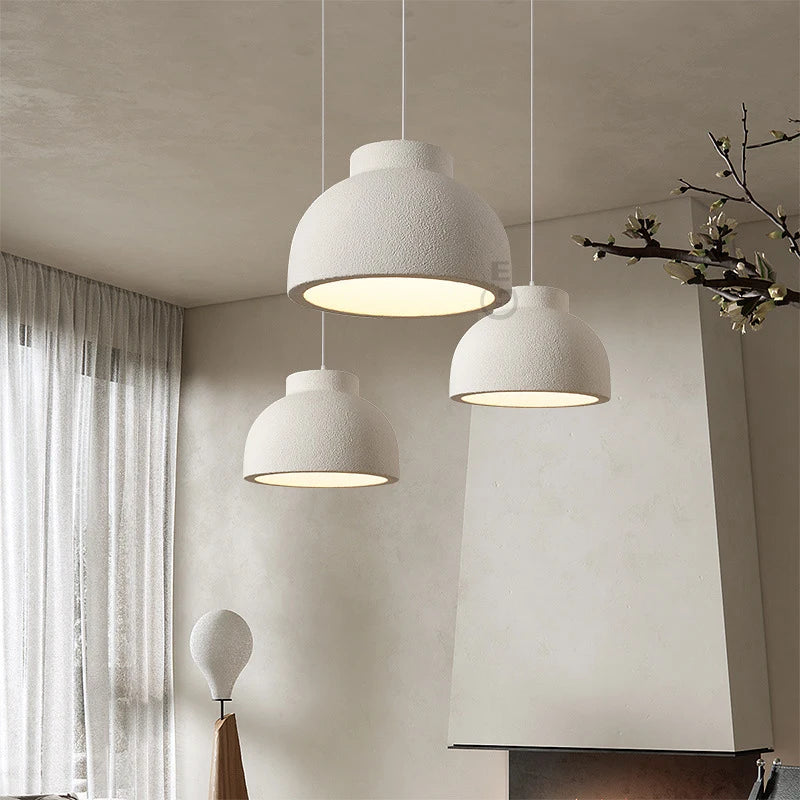 lampe pendante en ciment style wabi-sabi pour restaurant - vue 3 sur 10