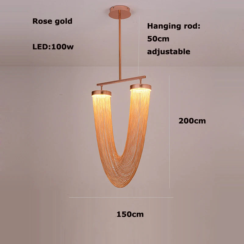 lustre artistique à led en aluminium chromé avec intensité variable - vue 14 sur 21