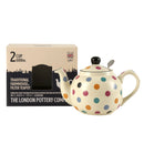 Théière céramique style british motif pois pour thé