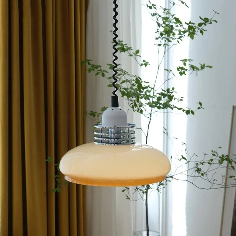 lustre suspendu rétractable style médiéval bauhaus