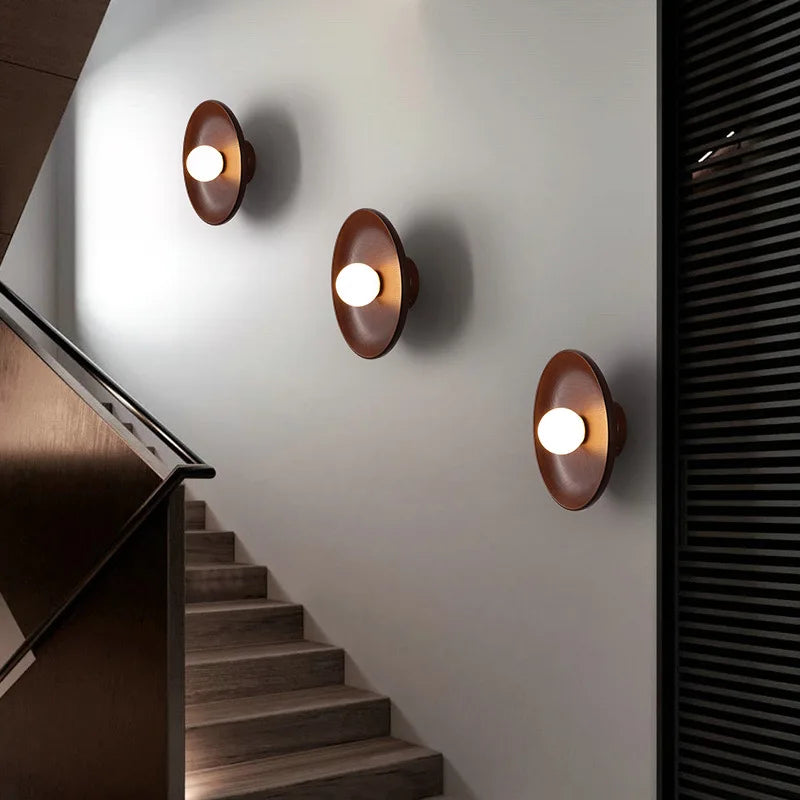 applique murale led simple design bois massif nordique - vue 5 sur 8