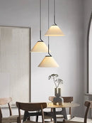 Nordique Plissé Crème PENDENTIF LED Lumière Pour Salon Cuisine Restaurant Lustre Loft Suspension Lustre Décoration de La Maison