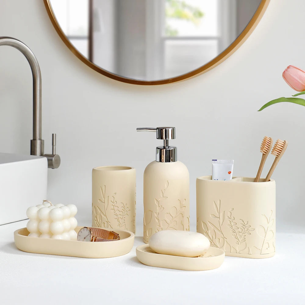 Distributeur de savon ensemble 5 pièces pour salle de bain