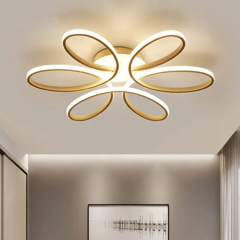 Plafonnier Led à fleurs de luxe moderne - vue 3 sur 6