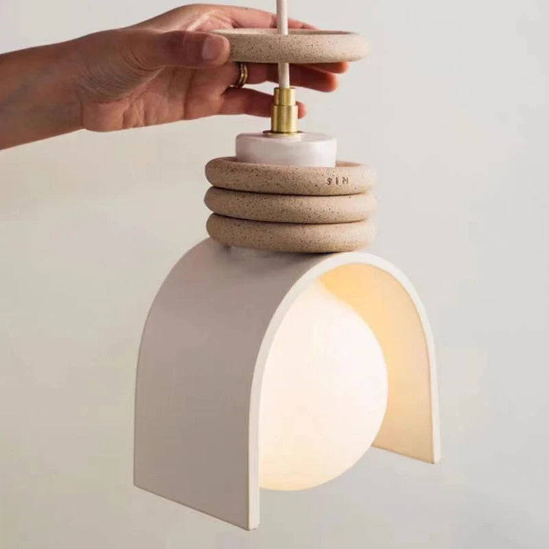 suspension LED créative résine cordon réglable - vue 5 sur 8