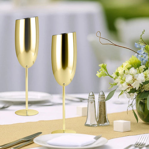 Verre champagne inox 304 effet texturé festif élégant