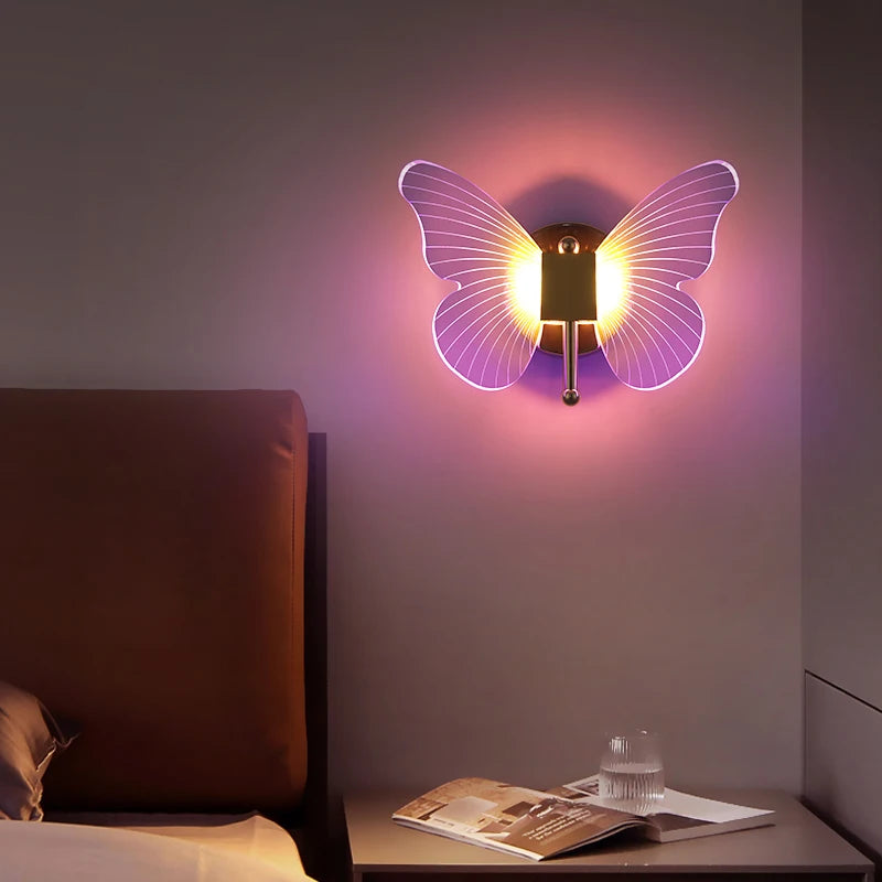 Applique murale LED papillon colorée - vue 4 sur 7