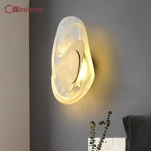 applique murale LED créative en verre pour décoration artistique