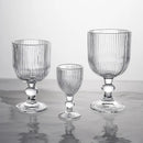 Verres a vin rayes tige courte large ouverture