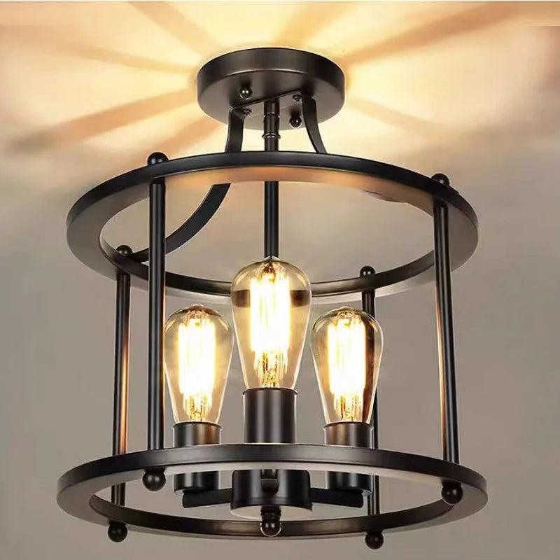 Plafonnier LED multi-têtes de Style industriel rétro américain - vue 10 sur 9