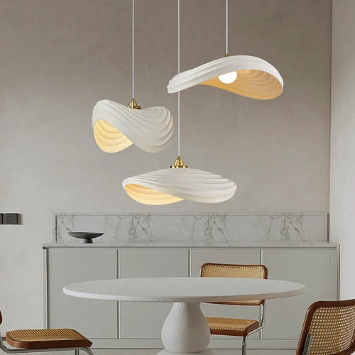 Nordic Minimalist Wabi Sabi Cream Style LED Dining Room Cafe Pendant Light Restaurant Bar Loft Home Decor Lamp Stairs Chandelier