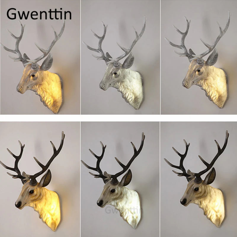 applique murale moderne en bois de cerf avec lumière led décorative - vue 7 sur 14