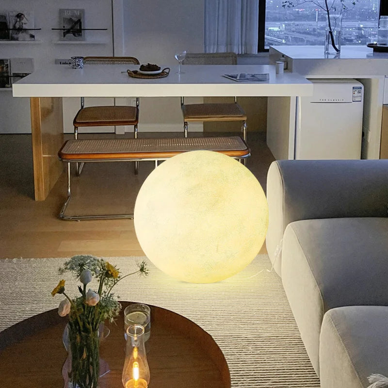 lampe de sol en forme de lune pour décoration intérieure esthétique - vue 3 sur 10