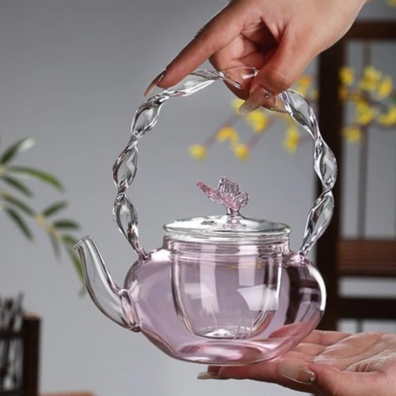 Theiere papillon verre borosilicate haute temperature design - vue 5 sur 7
